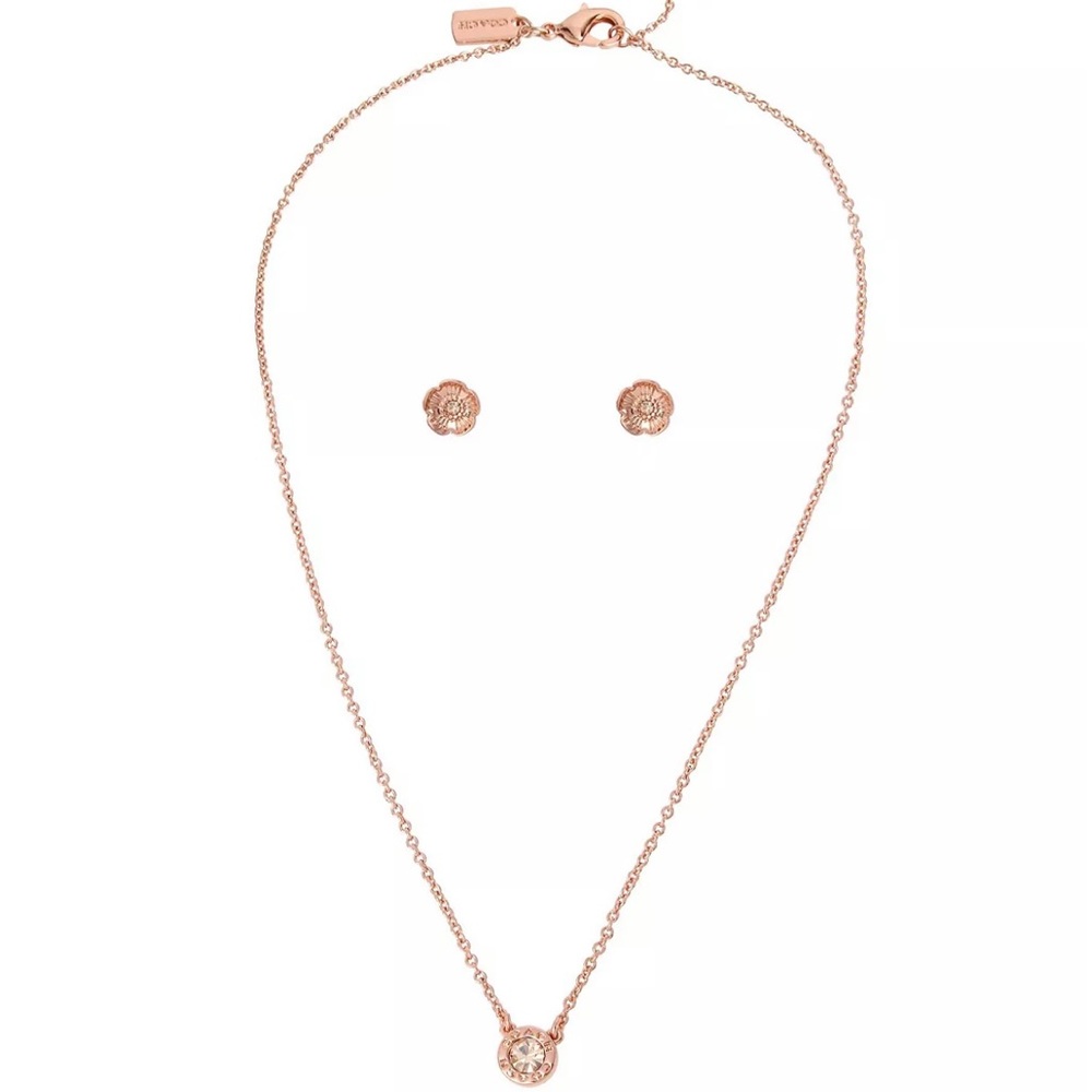 SOLD Women’s Signature Stone Tea Rose 3-Piece Jewelry Set - Picture 1 of 8